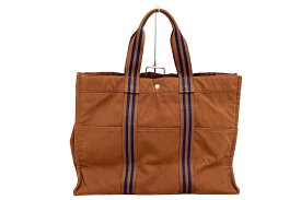 HERMES【エルメス】 フールトゥ GM　ブラウン　 キャンバス　【中古】【人気】【良品】【キャンバスシリーズ】5517.