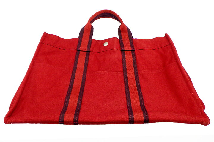 楽天市場】HERMES【エルメス】 ニューフールトゥ MM レッド キャンバス 