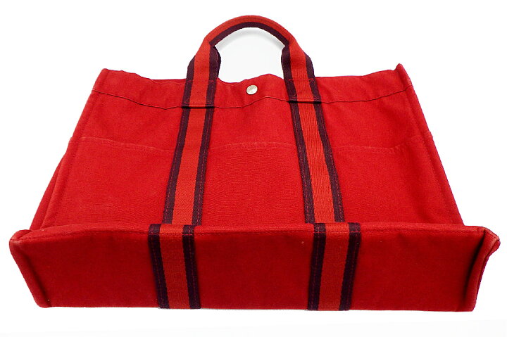 楽天市場】HERMES【エルメス】 ニューフールトゥ MM レッド キャンバス 