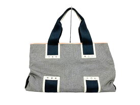 BOTTEGA VENETA(ボッテガ）トートバッグ　グレー　キャンバス/レザー　袋付き　【中古】【人気】【おすすめ商品】9734.