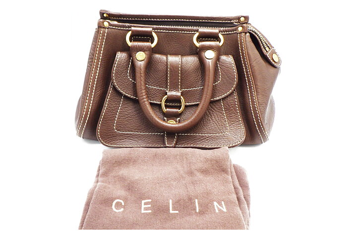 楽天市場】CELINE(セリーヌ）ブギーバッグ レザー ブラウン レザー 袋 