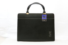 YVES SAINT LAURENT(イヴサンローラン）レザーハンドバッグ　ブラック　【中古】【人気】【未使用品】5273.