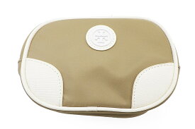 Tory Burch(トリーバーチ）ポーチ　コーティングキャンバス　カーキ【中古】【人気】【美品】6817.