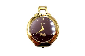 CELINE(セリーヌ）pocket watch　懐中時計　クォーツ　ボルドー文字盤　外箱付【中古】【人気】【良品】.4195.