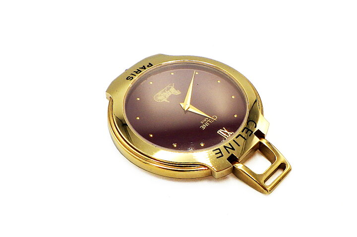 楽天市場】CELINE(セリーヌ）pocket watch 懐中時計 クォーツ ボルドー  