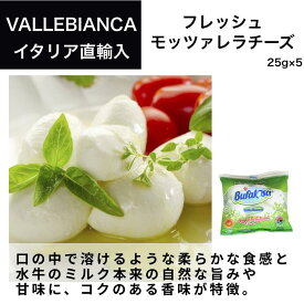 水牛モッツァレラ チーズ フレッシュモッツァレッラ（25g×5）【予約販売】イタリア直輸入 ドルチェヴィータ ジャパンソルト サラダ パスタ イタリア料理　【※納期約3日～12日】 母の日