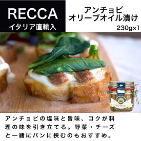 アンチョビ オリーブオイル漬け 230g アゴスティーノ レッカ（AGOSTINO RECCA）イタリア直輸入 イタリア料理 イタリア食材 ドルチェヴィータ シチリア 父の日