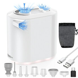 ＼5倍ポイント／【新設計 & 1台8役】電動エアーポンプ 電動ポンプ 空気入れ 1400mAh バッテリー 軽量 4.5Kpa空気入れ 空気抜き両用 最大圧力16.5PSI USB充電式 スマホに充電対応 キャンプのインフレーターマット プール用ブイ 浮き輪 SUP カヤック 真空袋