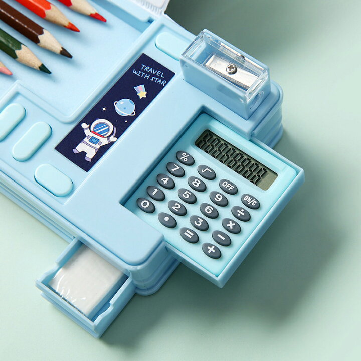 楽天市場】＼ポイント5倍／筆箱 大容量 ペンケース 電卓付き多機能筆箱 