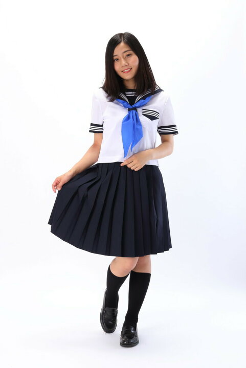 楽天市場】岡山県産 セーラー服 夏服 上衣 半袖 カフスあり 白地 学校 