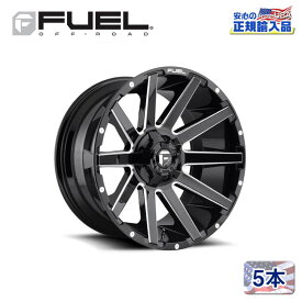 【FUEL OFFROAD (フューエルオフロード) 正規代理店】22インチアルミホイール 5本セットD615 CONTRA コントラ22×10 8H180 -18 CB124.2グロスブラックミルド 汎用/D61522001847