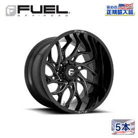 【FUEL OFFROAD (フューエルオフロード) 正規代理店】22インチアルミホイール 5本セットD741 RUNNER22×7 4H156 ±0 CB132グロスブラックミルド 汎用/D7412270A540