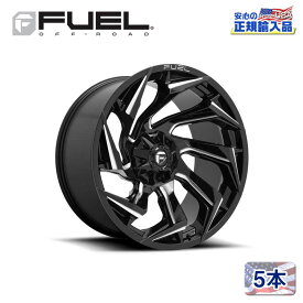 【FUEL OFFROAD（フューエルオフロード）正規輸入総代理店】22インチアルミホイール 5本汎用 D753 REACTION リアクション グロスブラックミルド22×7 4H 156 ±0 CB132