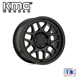 【KMC（ケーエムシー）日本販売代理店】16インチアルミホイール 1本汎用 KM717 BULLY OL SATIN BLACK16×8J 6H 139.7 ±0 CB106.1