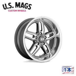 �y US MAGS ���K�i�z18�C���` �A���~�z�C�[�� 1�{U129 CTEN 18×8 5H 120.65 +1 CB72.56MATTE GUN METAL MILLED(�}�b�g�K�����^���~���h) �ėp