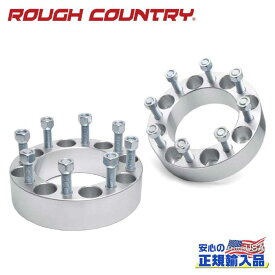 【ROUGH COUNTRY(ラフカントリー)正規輸入総代理店】ホイールスペーサー 厚さ:2インチ(約50mm) 2個セットボルトパターン:8H PCD165.1シルバー 6061-T6アルミニウムシボレー シルバラード/GMC シエラ/Ram ラム