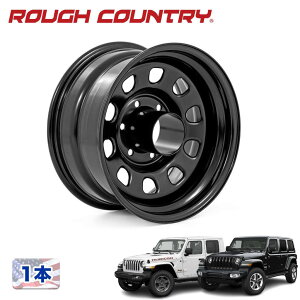 【ROUGH COUNTRY 正規品】16インチ スチールホイール 1本16×8 5H 127 -12 CB83.8 ブラック Jeep Gladiator グラディエーター 2020年〜2023年Jeep Wrangler ラングラー JK/JL 2007年〜2023年/RC52-6873