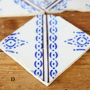 【送料無料】アンティーク フランス DIY 鍋敷き コースター プランター置き タイル 建材 レトロ 陶製 水回り 洗面 モザイク キッチン 台所 トイレ リフォーム リノベーション なべしき アンテ