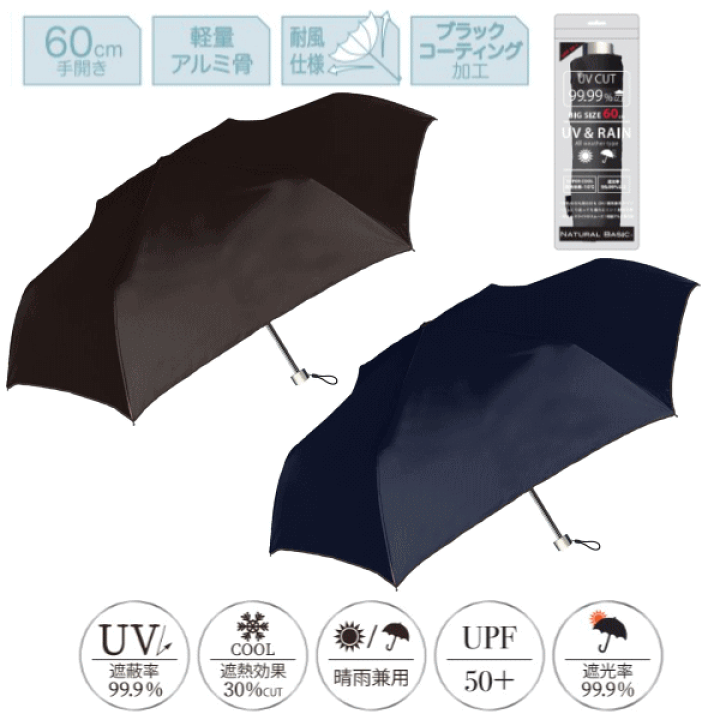 楽天市場】【3980円以上で送料無料】折りたたみ日傘 60cm 60センチ