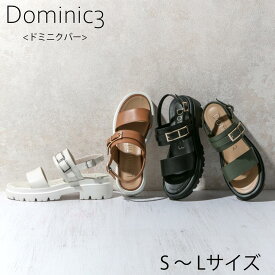 【SALE】Dominic3 ドミニクバー サンダル No.9153 ボリュームソール バックルサンダル 日本製 履きやすい 歩きやすい 柔らかい ソフト 本革 厚底