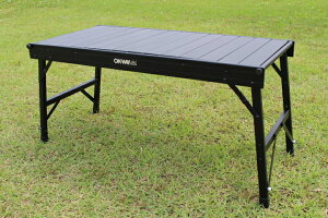 キャンプテーブル フォールディング アルミウッドローテーブル キャンプテーブル アウトドアテーブル フォールディングローチェアテーブル OW-8242 ブラック NEW