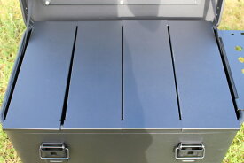 マットブラック スタッキング アルミコンテナボックス カスタムパーツ4分割天板パネル 50L用 4枚セット アウトドア収納ボックス アルミコンテナ キャンプ収納箱 トランク収納ボックス アウトドコンテナ ブラックボックス 送料無料 SALE