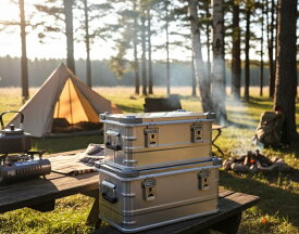 GENERIC OUTDOOR スタッキング アルミコンテナボックス 29L ガレージ収納箱 コンテナボックス キャンプギア収納箱 トランクボックス aluminum box アウトドアコンテナボックス スタッキングボックス アウトドアギアボックス 道具箱 工具箱 送料無料 NEW