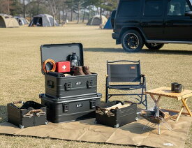 GENERIC OUTDOOR NEW マットブラック アルミコンテナボックス 30l スタキングアルミコンテナ アウトドア収納ボックス 収納ケース 収納BOX matte black 道具入れ 軽量 コンテナ アウトドア キャンプ用品 車載整頓箱 送料無料 NEW