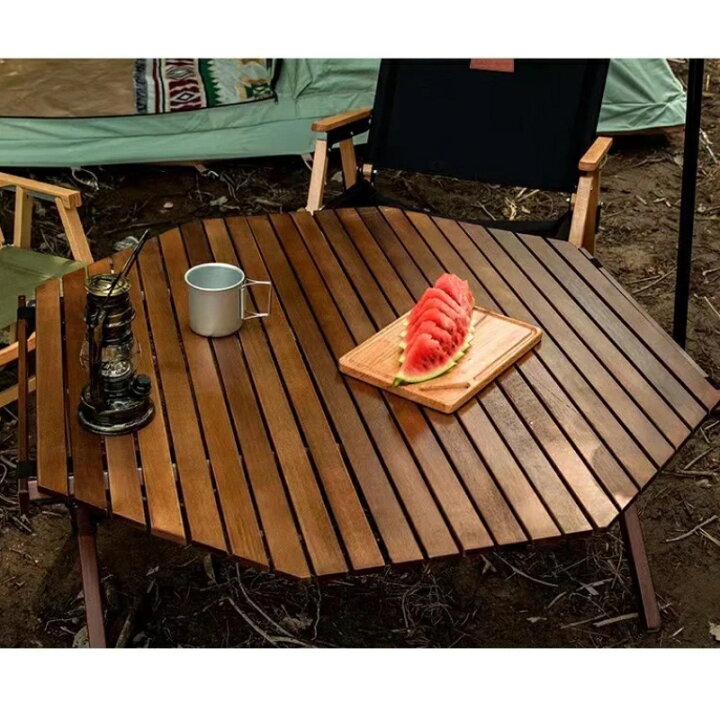 楽天市場】☆CHANODUG OUTDOOR☆オクタゴン ウッドロールテーブル  