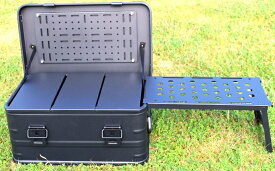 GENERIC OUTDOOR マットブラック スタッキング アルミコンテナボックス カスタムフルセット 30L スタッキングアルミコンテナテーブル アウトドア収納ボックス アルミコンテナ キャンプ収納箱 トランクカーゴ アウトドコンテナ ブラックボックス 送料無料