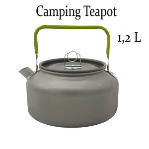 アウトドアケトル Lサイズ キャンピングケトル やかん キャンピングティポット 1.2L 収納ケース付 アウトドアクッカー アウトドアティポット コーヒーケトル クッカーケトル 湯沸かし アウ