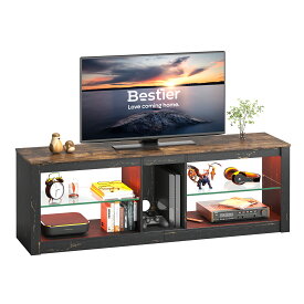 ＼先着10％OFFクーポン／送料無料 Bestier テレビ台 ローボード 32~65型対応 幅140cm 耐荷重45kg 木製 LEDライト付き 収納棚 テレビ台 収納 テレビボード テレビ台 コーナーテレビ台 TVスタンド テレビラック TVボード おしゃれ