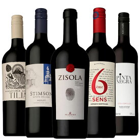 ［送料無料］冷やして美味しい 赤ワイン ジゾラ入り5本セット［イタリア フランス ポルトガル アルゼンチン ワインセット ミディアムボディ］※在庫状況によりヴィンテージ・銘柄・ラベルなど変更する場合あります。