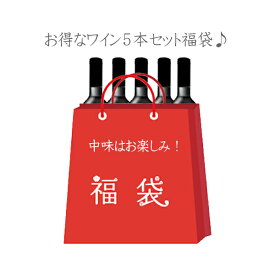 ［送料無料］ 初売り 福袋 ワイン5本セット (750ml×5本)　赤 白 スパークリング 数量限定 お買得