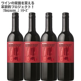 【地域別送料無料】ビコーズ アイム カベルネソーヴィニヨン フロム サウザン フランス 750ml×4本Because,I'm Cabernet Sauvignon from Southern France【フランス 赤ワイン ワインセット ミディアム カベルネ ソーヴィニヨン100% 】