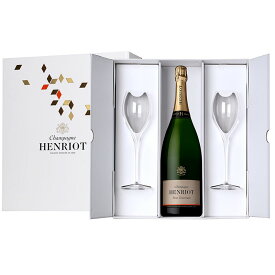 ブリュット スーヴェラン（ゾウトウヨウグラスセット） アンリオ NV 750ml【夏に飲みたいスパークリングワイン】［フランス シャンパーニュ 辛口 ふくよか スパークリング シャンパングラス ワインセット 贈答］