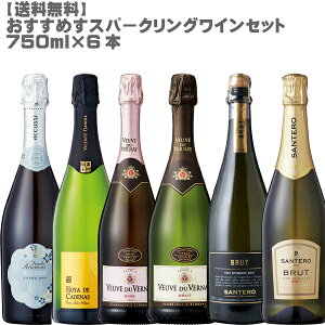 【送料無料】おすすめスパークリングワイン6本セット【大人気/ワインセット/スパークリング/イタリア/スペイン/泡/パーティー】