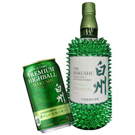 サントリー プレミアムハイボール 白州 350ml×1缶 ＋ 白州 NV デコレーションボトル 700ml×1本 セット【ジャパニーズウイスキー モルト ギフト カスタムボトル トゲトゲ 限定】【数量限定／送料無料】