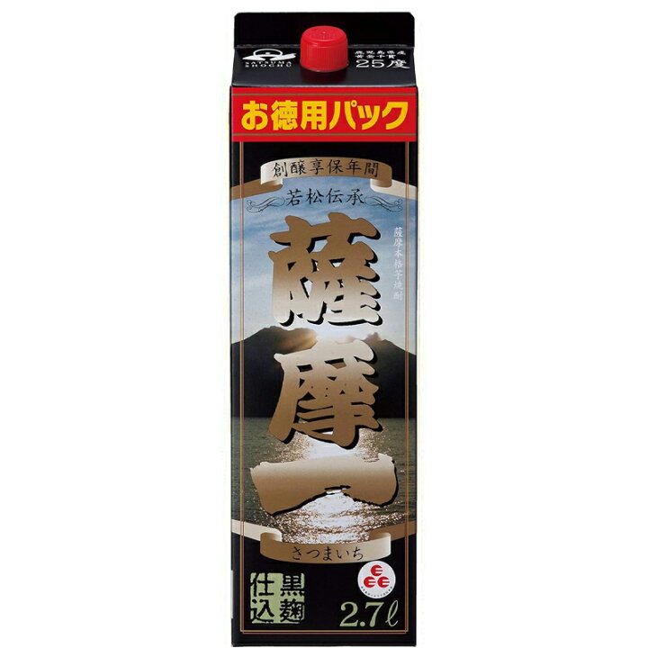 楽天市場】薩摩一 芋焼酎 2.7Lパック 鹿児島 本格焼酎 大容量 2700ml 