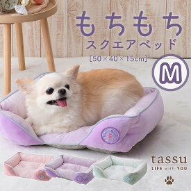 【半額セール】スクエアベッドM 50×40×15cm もちもち ペットベッド tassu タッス もちもち素材 パステルカラー 淡色 春用 クッション 犬 いぬ イヌ 猫 ネコ ねこ ペット ペット用 ベッド インテリア お洒落 可愛い 168-6865