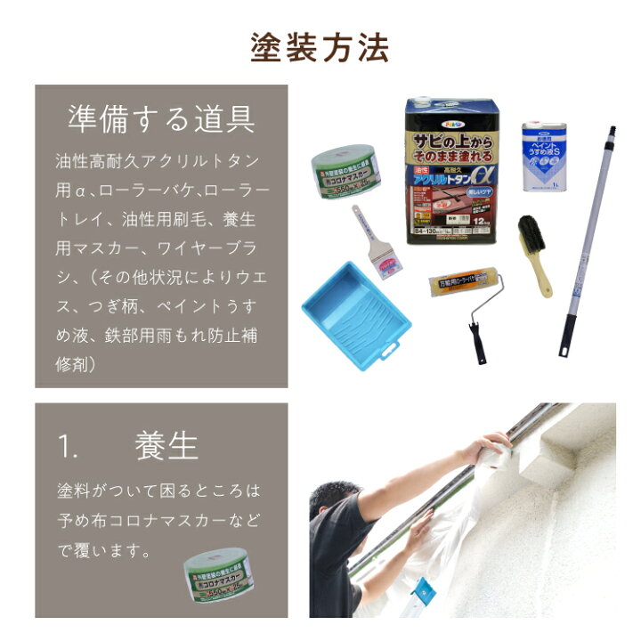 楽天市場】（送料無料）油性塗料・ペンキ アサヒペン 油性高耐久アクリルトタン用α ニュークリーム（6kg）サビの上からそのまま塗れる。屋根、トタン板、屋外の木部や鉄に  : ドンドンマーケット