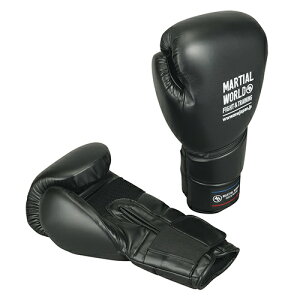 【マーシャルワールド】プロフェッショナルワークアウトグローブ・14oz・黒(BG410-14-BK)ボクシング 本革 レザー スパーリング 拳サポート ダメージ軽減 フィット感抜群 多目的フィットネス