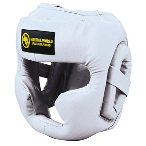 【11/1限定】 ポイント最大20倍&最大400円クーポン配布|【マーシャルワールド】プロ仕様スパーリング ヘッドガード・L・白(HG50-WH)ベロクロ フィット 着脱簡単 後頭部 保護 アマチュア