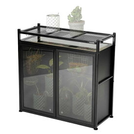 BIBILAB(ビビラボ)　ビザールプランツラック キャビネット　LPR-800G-BK　植物ラック　簡易温室　植物棚　塊根植物