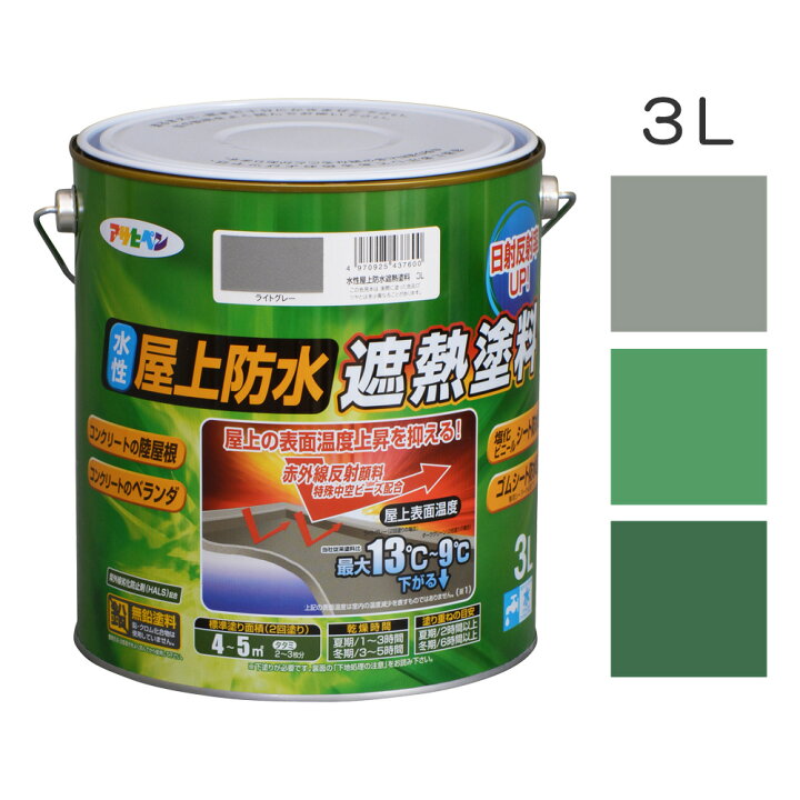 楽天市場】水性塗料 ペンキ 水性屋上防水遮熱塗料 ライトグレー ライト 