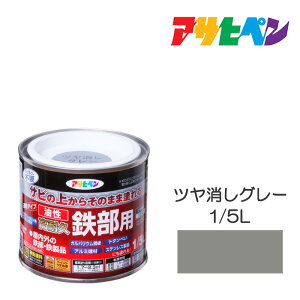 【11/1限定】 ポイント最大20倍&最大400円クーポン配布|油性高耐久鉄部用1/5Lツヤ消しグレー油性塗料ペンキ