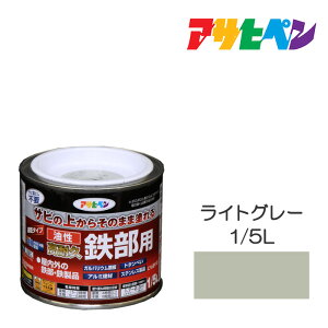 【11/1限定】 ポイント最大20倍&最大400円クーポン配布|油性高耐久鉄部用1/5Lライトグレー油性塗料ペンキ