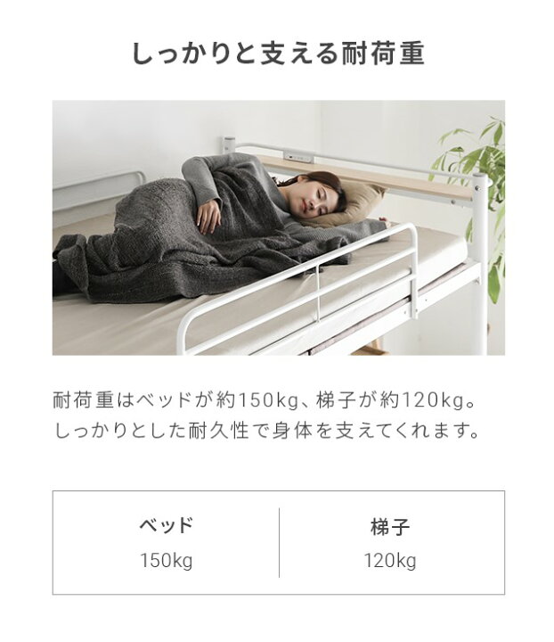 楽天市場】ロフトベッド 送料無料 2段ベッド 二段ベッド はしご パイプ 