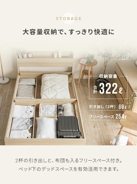 楽天市場】[全品10％OFFクーポン配布中] ベッド シングルベッド 収納  
