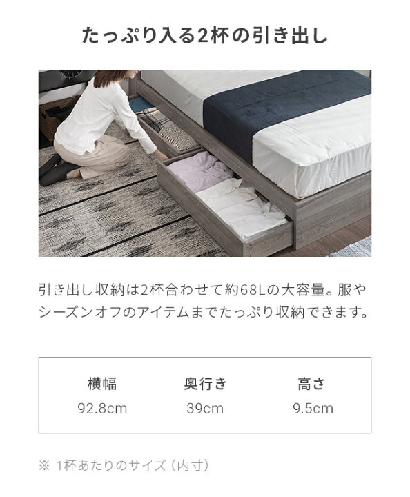 楽天市場】[P5倍 本日 12時〜] ダブルベッド マットレス付き 照明付き  